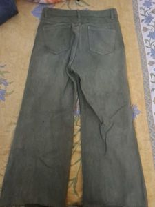 Wide Leg Olive Jeans