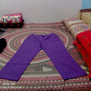 Purple Straight Leg Pants