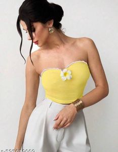 Yellow Tube Top with Flower