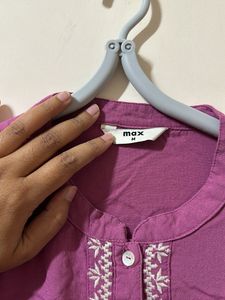 Max Rose Straight Kurtha