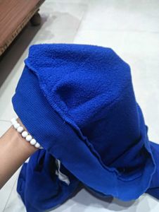 blue colour mens Winter Hoodie Without Cap