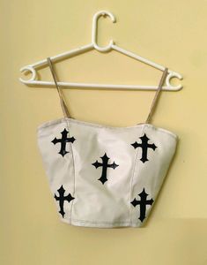 Cross Print Corset Top