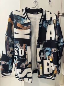 Unique Graphic Print Bomber Jacket