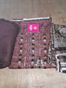 Embroidered Dress Material🤎