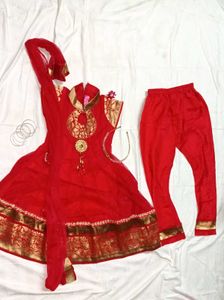 🎀Red &amp; Gold Festive Anarkali🎀