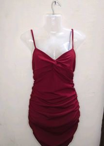 ON SALE🥳 Maroon Bodycon Bow Dress🎀