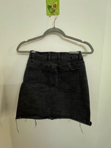 Black Denim Mini Skirt