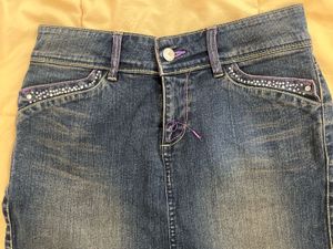Denim Skirt with Embellishments