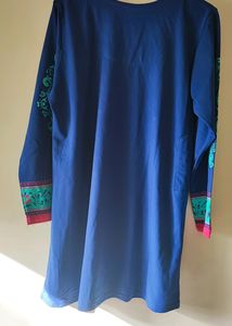 Blue And Pink Printed Warm Kurta.Size 3XL