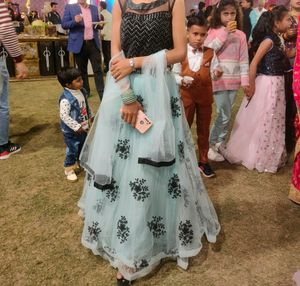 Floral Embroidered Tulle Skirt