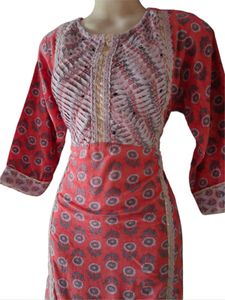 Elegant Red Printed Kurta Set