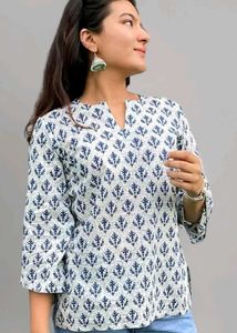 Floral Rayon Leaf Print Kurta Women