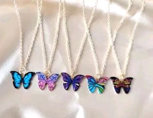 Butterfly Necklace With Free 1 Pair Of Earrin