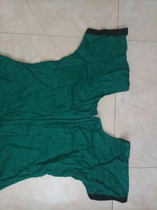 New Looking Green Top With Black Pearl Work