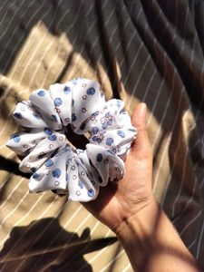 Village Girl Floral Fluffy Scrunchie