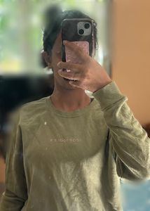 Olive Green Long Sleeve Top