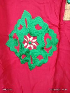 Red Embroidered Tunic Top( Free)