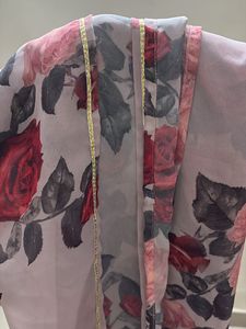 Floral Print Chiffon Scarf