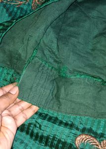 Saree With Back Open Stitched Blouse