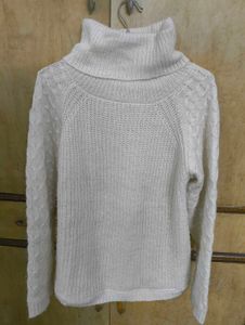 High Neck Cable Knit Sweater