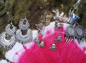 Set Of 3 Oxidised Earings In Sale ✨