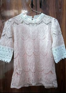 Lace bottoming mesh Top