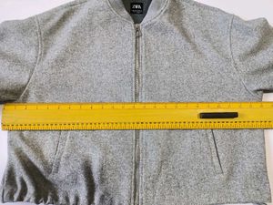 ZARA Gray Oversized Bomber Jacket | Size L XL