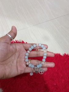 Beaded Stone Charm Bracelet
