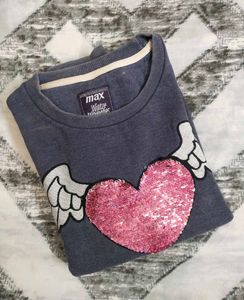 Cute Heart Sequin Sweatshirt