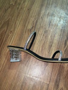 Unique Black Rhinestone Heels