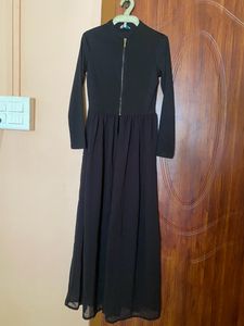 Global Desi Black Crop Top With Extended Netting