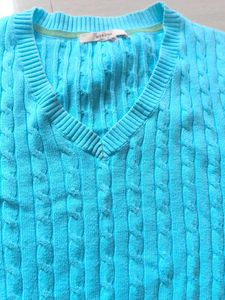 Sky Blue V Neck Sweater