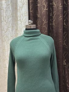 Sage Green Ribbed Turtleneck