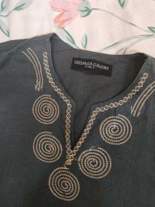 Embroidered Gray short kurti