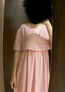 Pink Chiffon Cape Dress