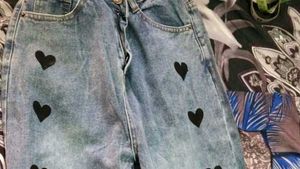 Heart Print Jeans🖤