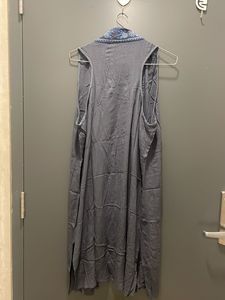Embroidered Sleeveless Cardigan