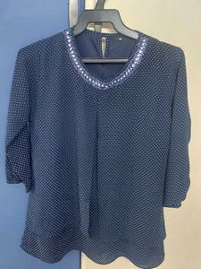 Multilayered Elegant Polka Chiffon Top.Brand new.