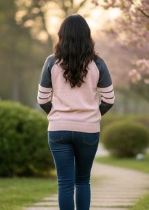 Stylish Pink &amp; Gray Cardigan