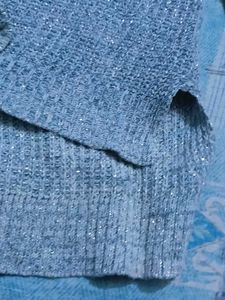 Sparkly Blue Knit Top