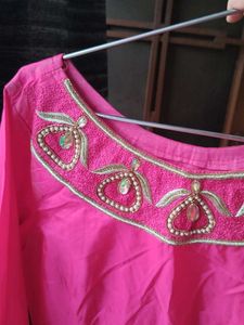 Hot pink Kurta And Pattiya Salwar Set