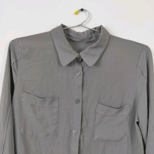 Korean Imported grey high low shirt top
