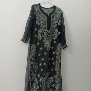Black Chikankari Kurti For Women