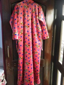 Fleece Cute Bear Print Nighty