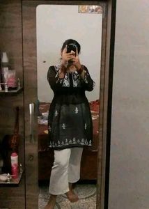 New Black Chikankari Kurti