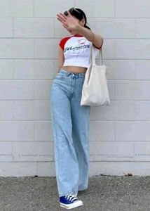Light Wash Wide Leg Jeans