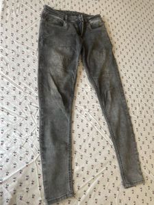 Black Grey Denim Jeans