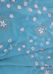 Saree With Beautiful Thread Embroidery