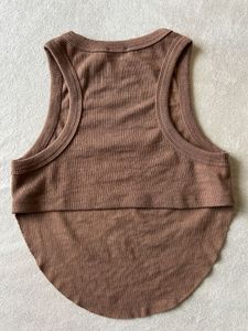 Brown Ribbed Tank Top