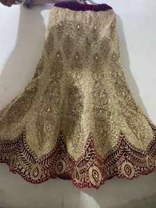 Embroidered Velvet Lehnga With Blouse N Dupatta